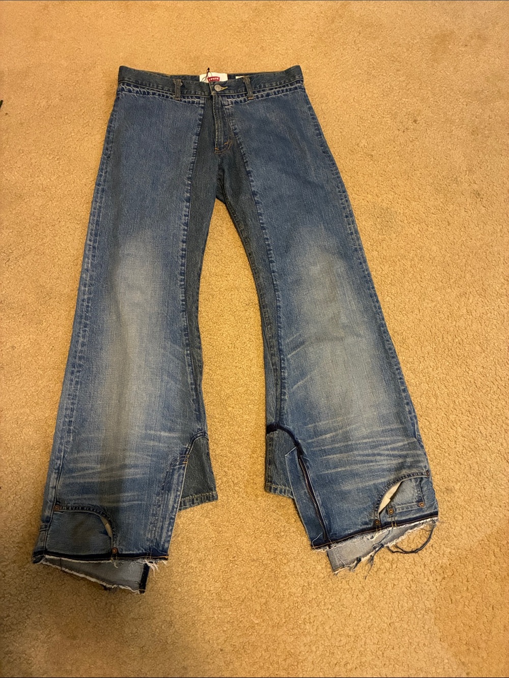 Junya Watanabe Blue Levi's Edition Garment Treated W Name Jeans